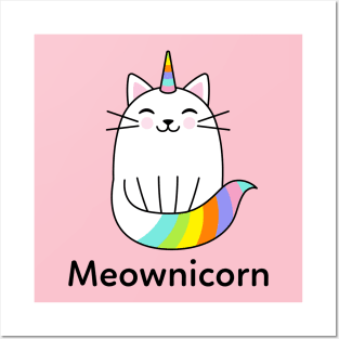 Meownicorn Cat Unicorn Posters and Art